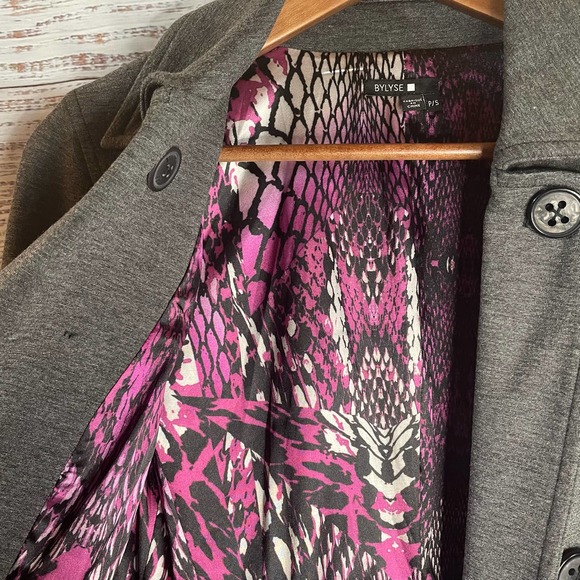 BYLYSE Stretch Jacket Coat Outerwear Petite Small Heather Gray - Picture 3 of 9